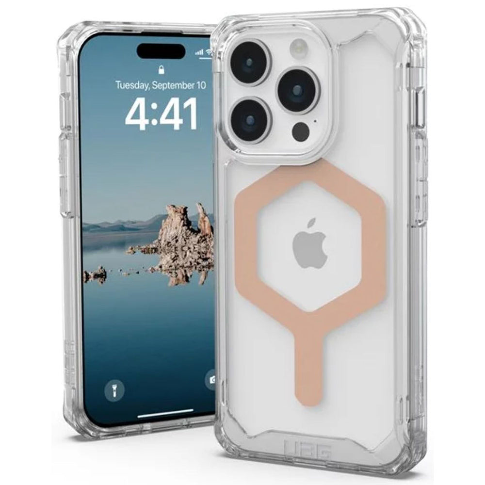 MagSafe Case for Apple iPhone 15 Pro, Urban Armor Gear, Plyo, Rose Gold