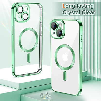 MagSafe Case for Apple iPhone 15, Techsuit, Luxury Crystal, Light Green