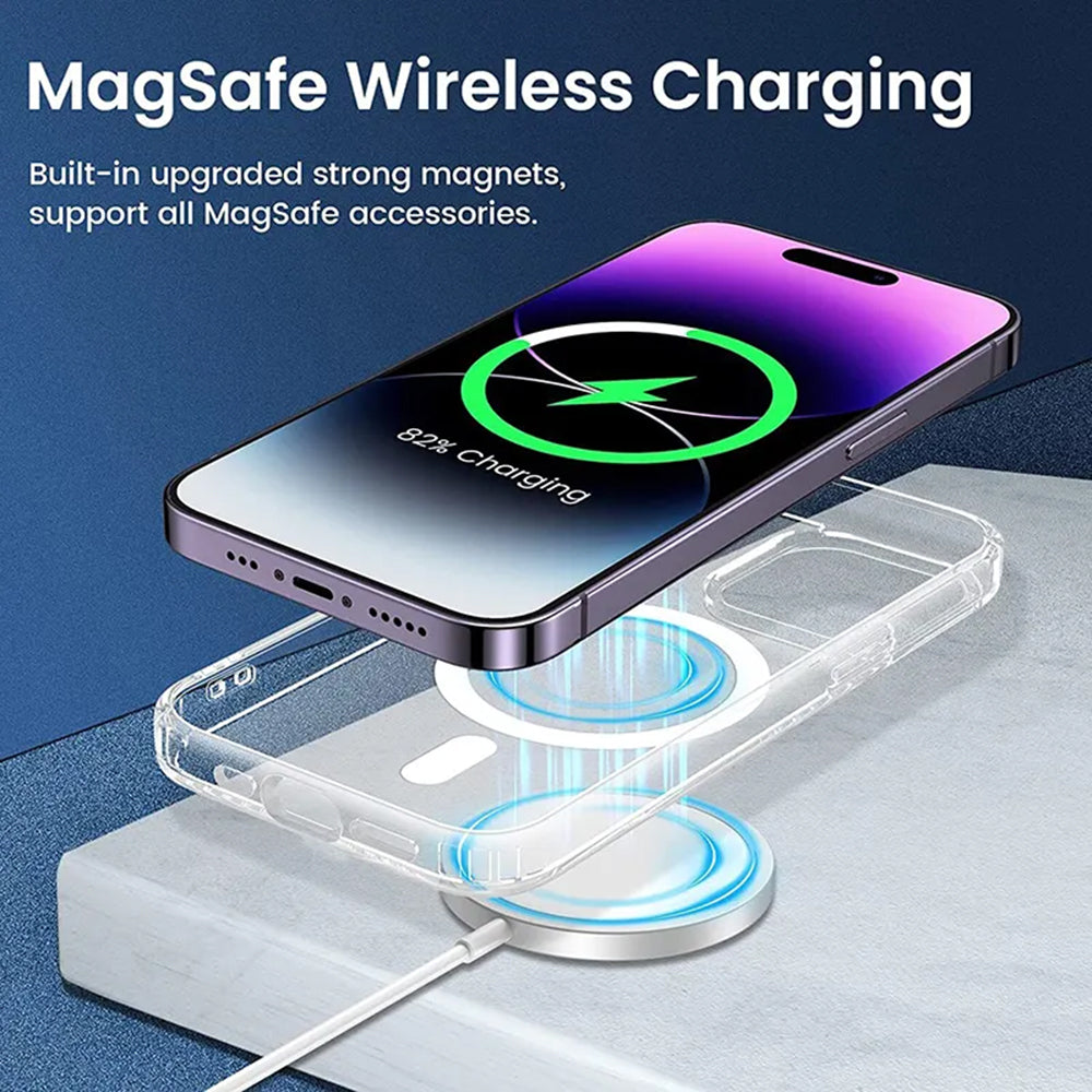 MagSafe Case for Apple iPhone 15, Techsuit, Pro, Transparent