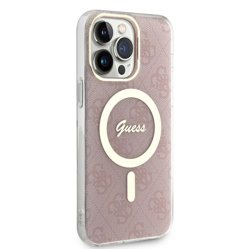MagSafe Case for Apple iPhone 16, Guess, IML 4G, Pink