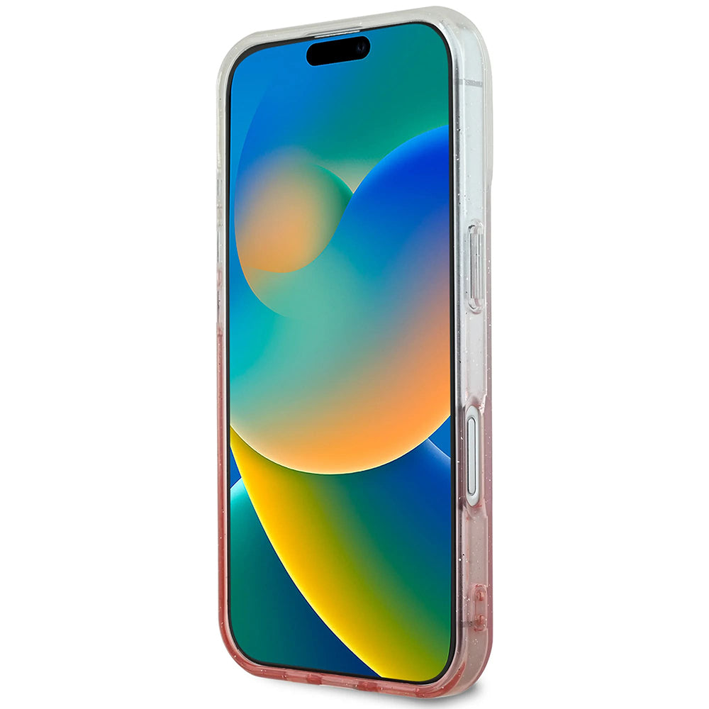 MagSafe Case for Apple iPhone 16, Guess, IML Glitter Gradient, Brown