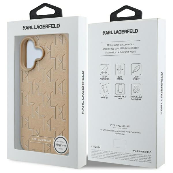 MagSafe Case for Apple iPhone 16, Karl Lagerfeld, Hot Stamp, Beige