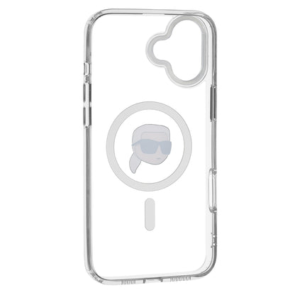 MagSafe Case for Apple iPhone 16, Karl Lagerfeld, IML Metal Karl's Head, White