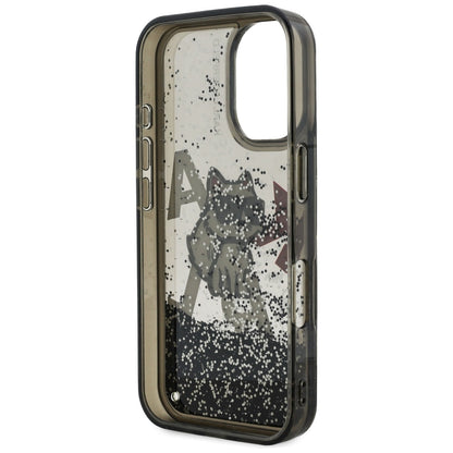 MagSafe Case for Apple iPhone 16, Karl Lagerfeld, Liquid Glitter Choupette Logo, Black