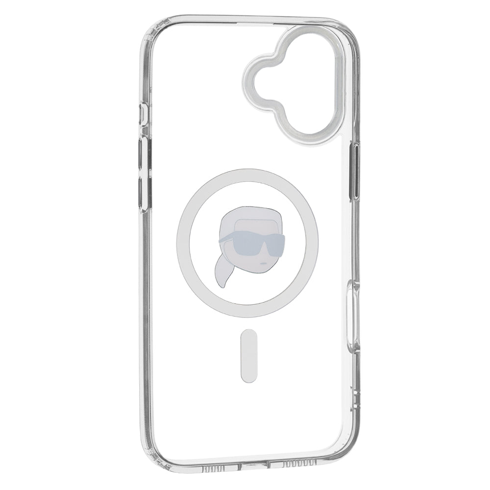 MagSafe Case for Apple iPhone 16 Plus, Karl Lagerfeld, IML Karl's Head, White
