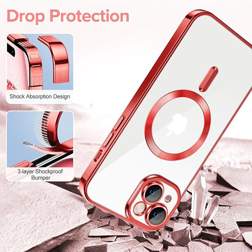 MagSafe Case for Apple iPhone 16 Plus, Techsuit, Luxury Crystal, Gold