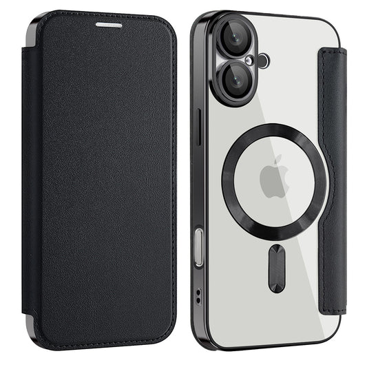 MagSafe Case for Apple iPhone 16 Plus, Techsuit, SmartMag Book, Black