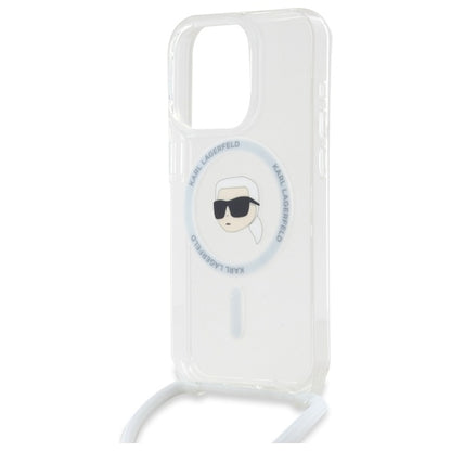 MagSafe Case for Apple iPhone 16 Pro, Karl Lagerfeld, IML Crossbody Karl's Head, Transparent