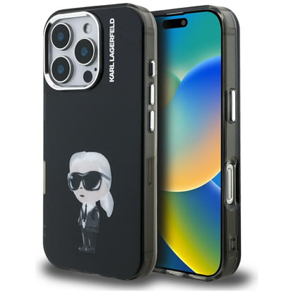 MagSafe Case for Apple iPhone 16 Pro Max, Karl Lagerfeld, IML Aquarelle Karl Logo, Black
