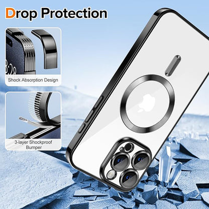 MagSafe Case for Apple iPhone 16 Pro Max, Techsuit, Luxury Crystal, Red