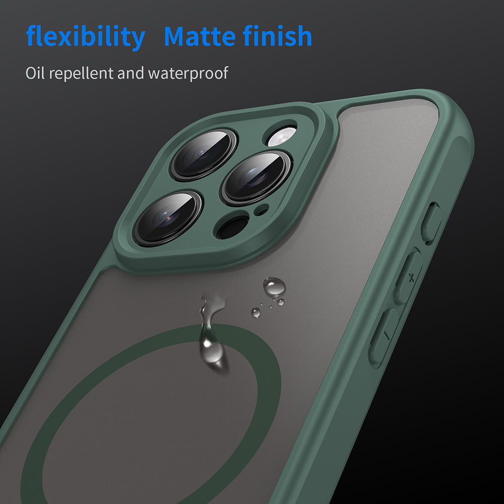 MagSafe Case for Apple iPhone 16 Pro, Techsuit, HaloFrost II, Green