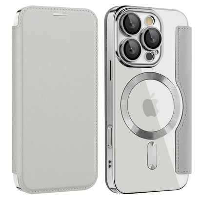 MagSafe Case for Apple iPhone 16 Pro, Techsuit, SmartMag Book, Gray