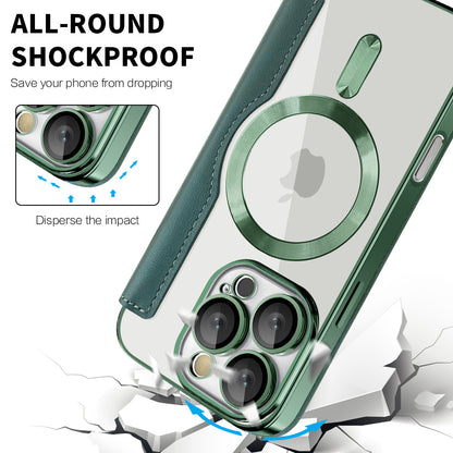 MagSafe Case for Apple iPhone 16 Pro, Techsuit, SmartMag Book, Green
