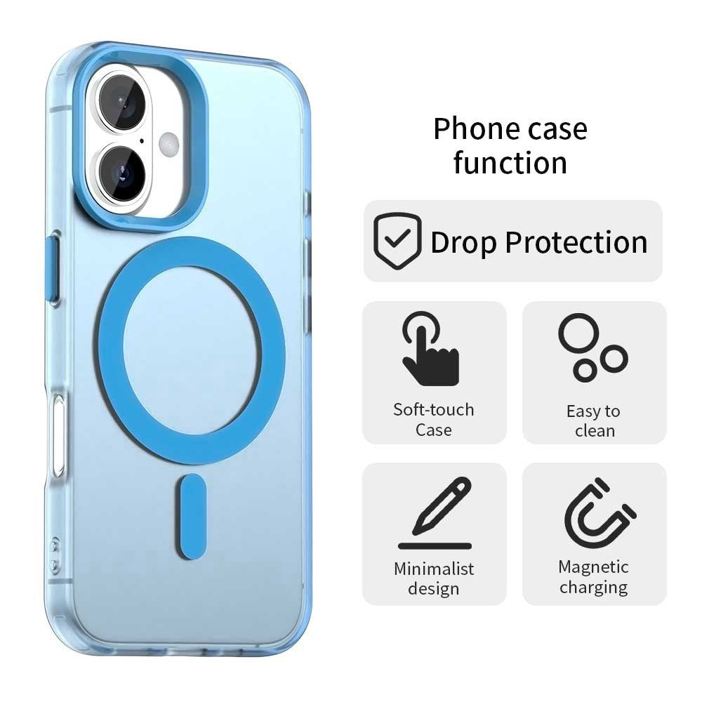 MagSafe Case for Apple iPhone 16, Techsuit, CandyCase, Blue