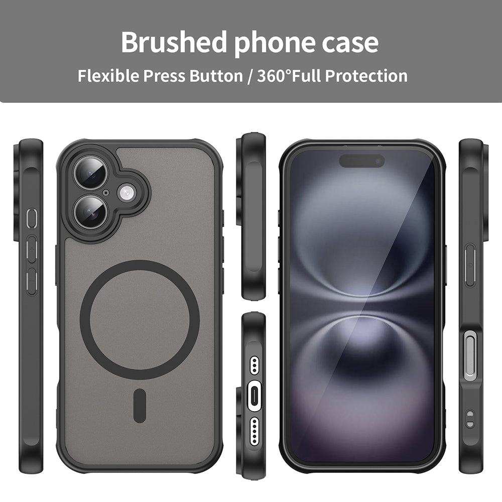 MagSafe Case for Apple iPhone 16, Techsuit, HaloFrost II, Black
