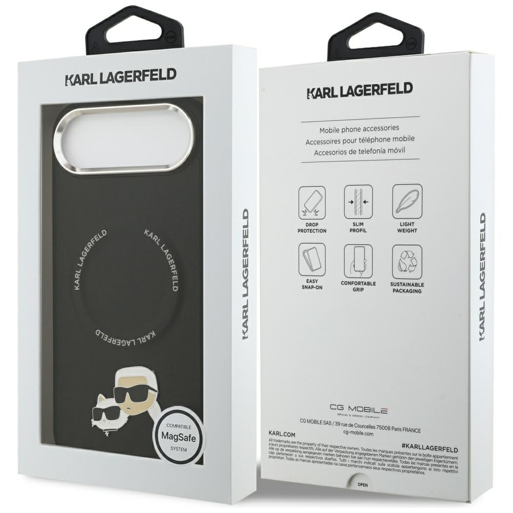 MagSafe Case for Apple iPhone 17 Air, Karl Lagerfeld, Karl & Choupette Pins, Black