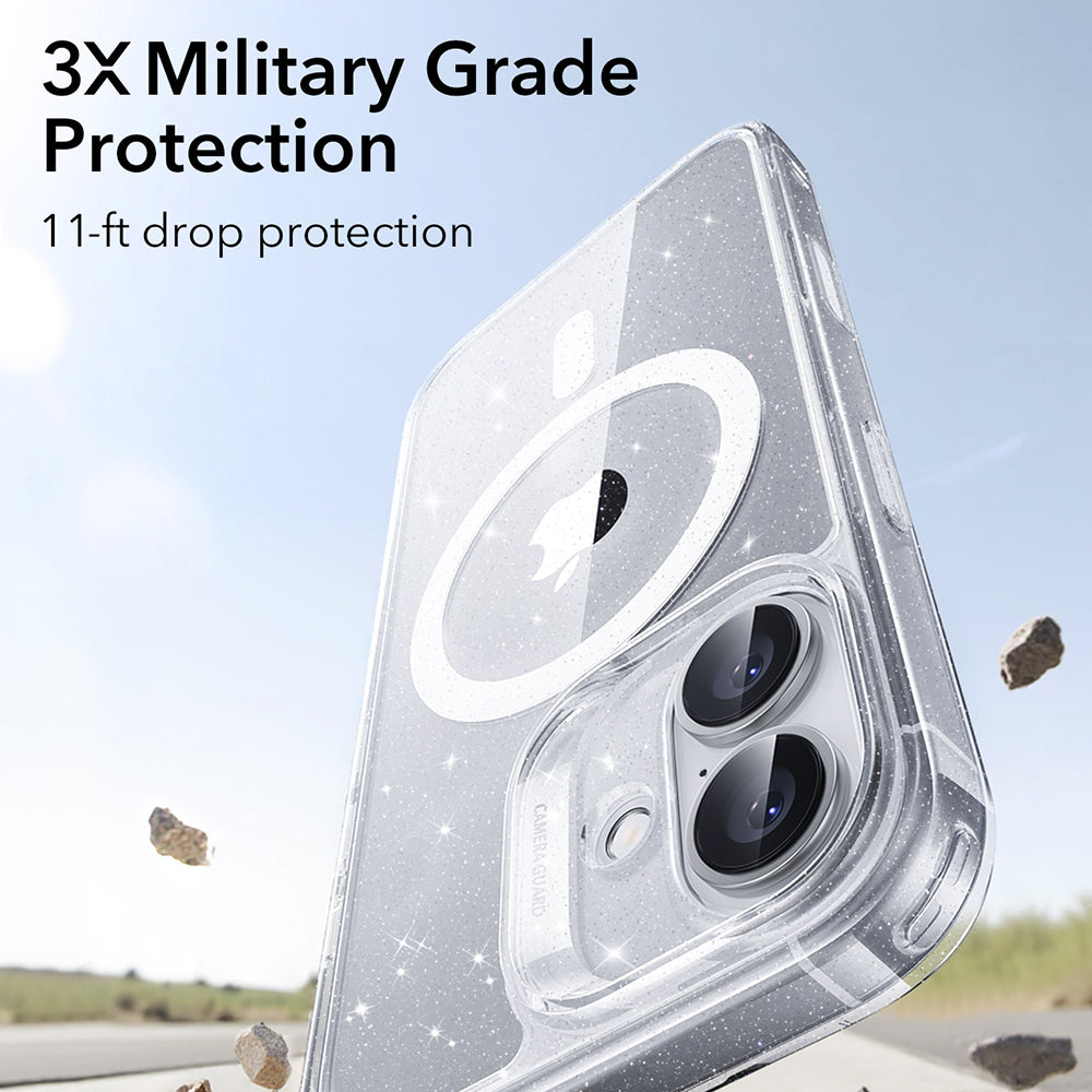 MagSafe Case for Apple iPhone 17, ESR, Classic Hybrid Shimmer, Transparent