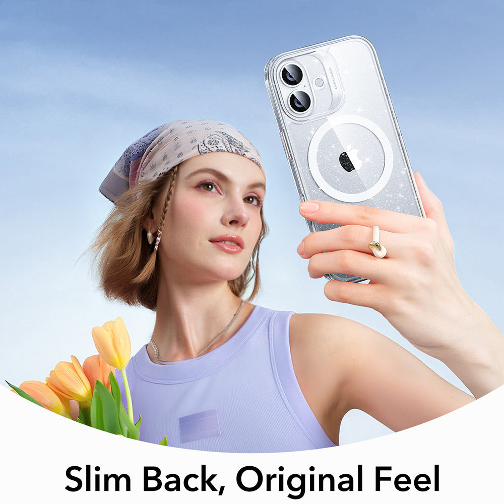 MagSafe Case for Apple iPhone 17, ESR, Classic Hybrid Shimmer, Transparent