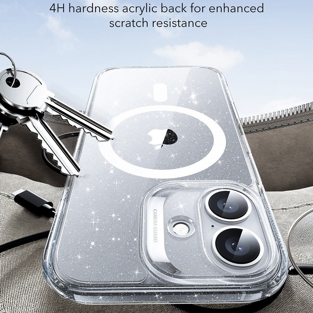 MagSafe Case for Apple iPhone 17, ESR, Classic Hybrid Shimmer, Transparent
