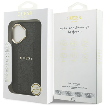 MagSafe Case for Apple iPhone 17, Guess, 4G Stripe, Black