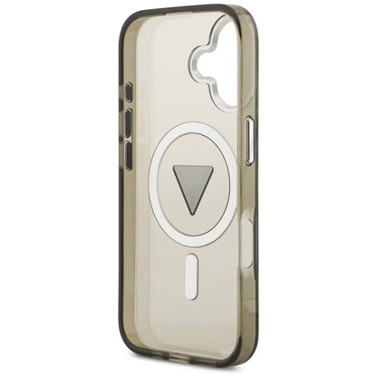 MagSafe Case for Apple iPhone 17, Guess, IML Gradient Triangle Logo, Silver Khaki