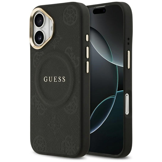 MagSafe Case for Apple iPhone 17, Guess, Peony Hot Stamp, Black