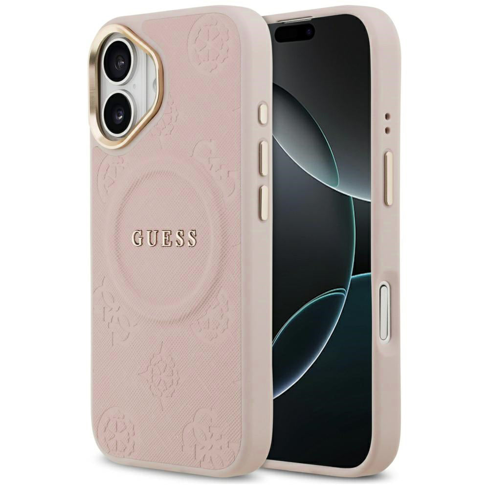 MagSafe Case for Apple iPhone 17, Guess, Peony Hot Stamp, Pink