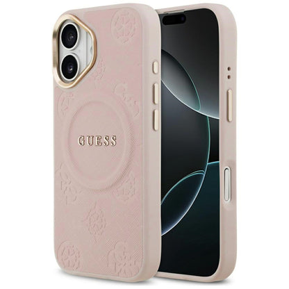 MagSafe Case for Apple iPhone 17, Guess, Peony Hot Stamp, Pink