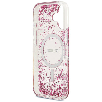 MagSafe Case for Apple iPhone 17, Guess, Resin Bottom Glitter, Pink