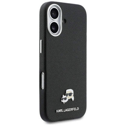 MagSafe Case for Apple iPhone 17, Karl Lagerfeld, Karl & Choupette Head's Pin, Black
