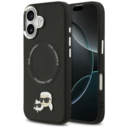 MagSafe Case for Apple iPhone 17, Karl Lagerfeld, Karl & Choupette Pins, Black