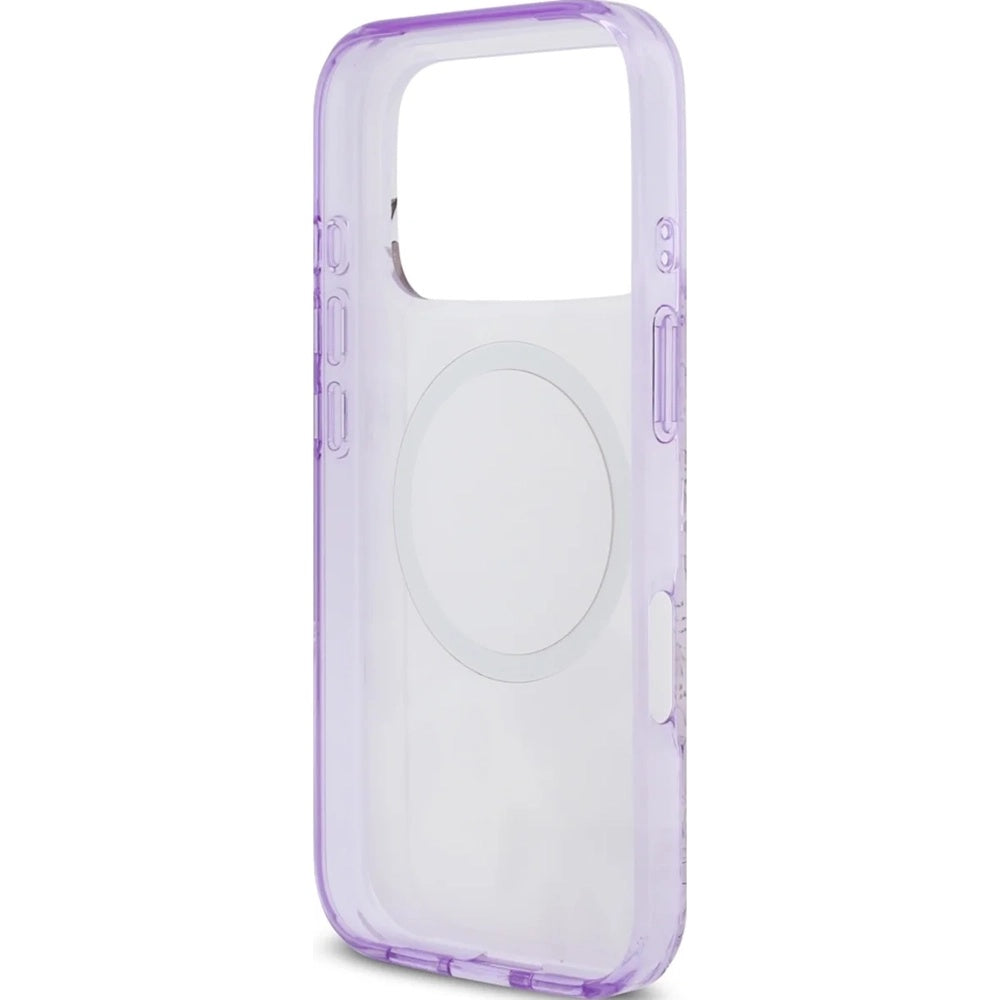 MagSafe Case for Apple iPhone 17 Pro, Guess, IML Flower & Tonal Circle, Purple