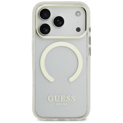 MagSafe Case for Apple iPhone 17 Pro, Guess, Metal Outline, Gold