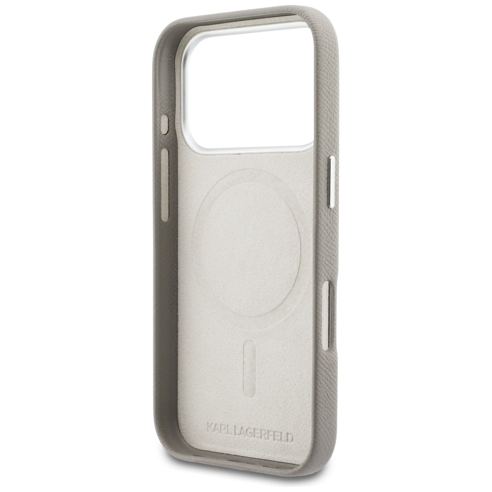 MagSafe Case for Apple iPhone 17 Pro, Karl Lagerfeld, Karl Head Logo, Grey