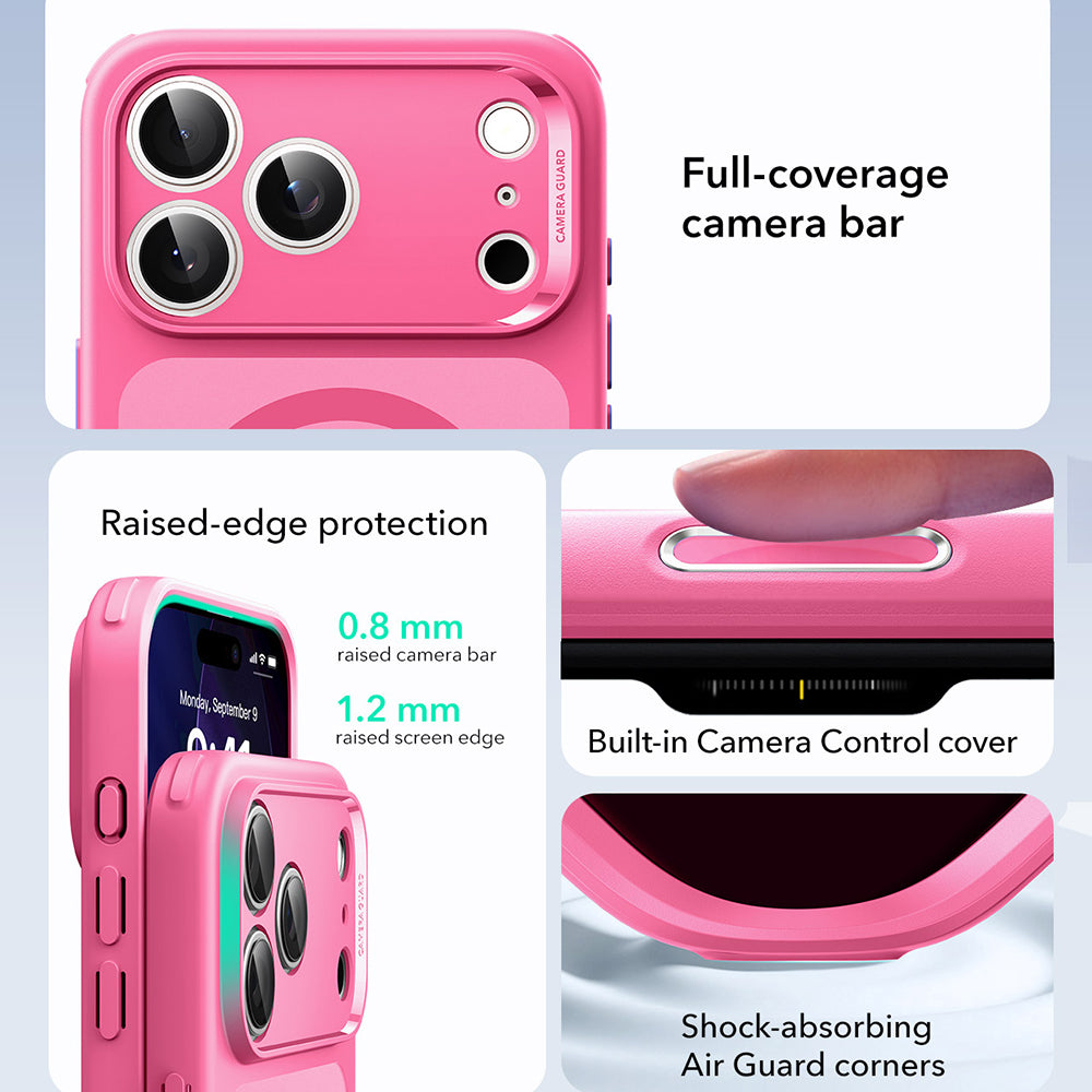 MagSafe Case for Apple iPhone 17 Pro Max, ESR, Classic Hybrid, Satin Pink