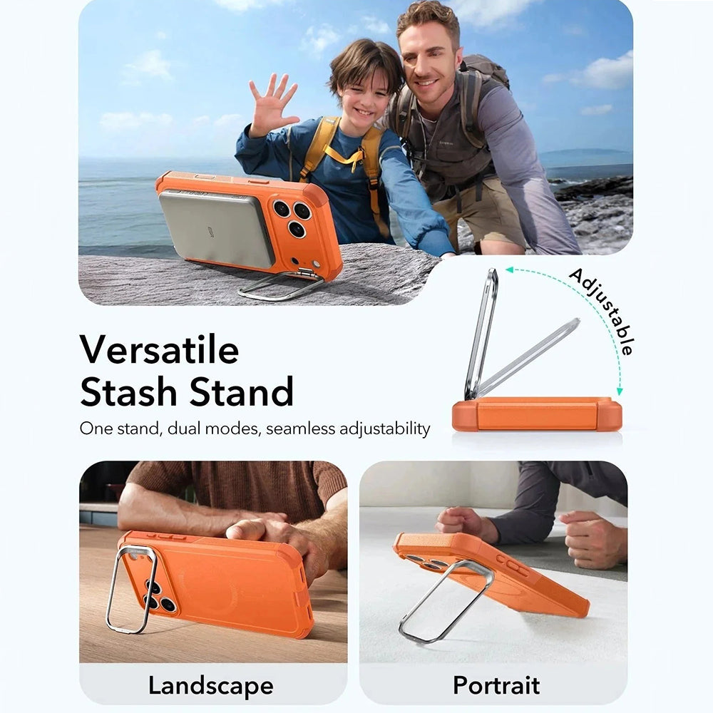 MagSafe Case for Apple iPhone 17 Pro Max, ESR, Cyber Armor Kickstand, Orange