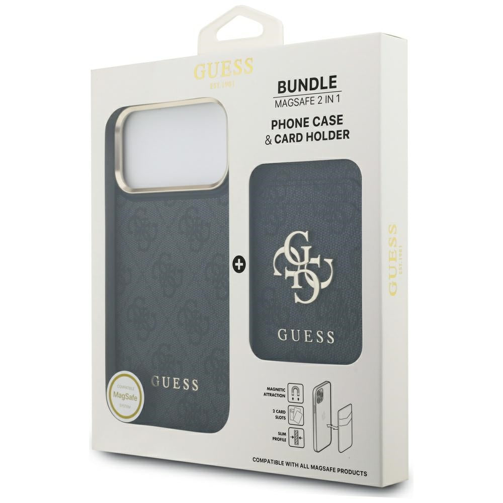 MagSafe Case for Apple iPhone 17 Pro Max, Guess, 4G Card Slot, Black