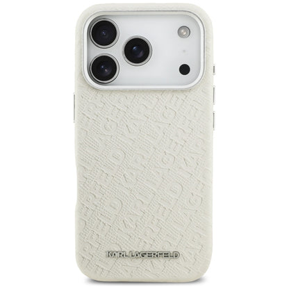 MagSafe Case for Apple iPhone 17 Pro Max, Karl Lagerfeld, FW Stamped Karl, Beige