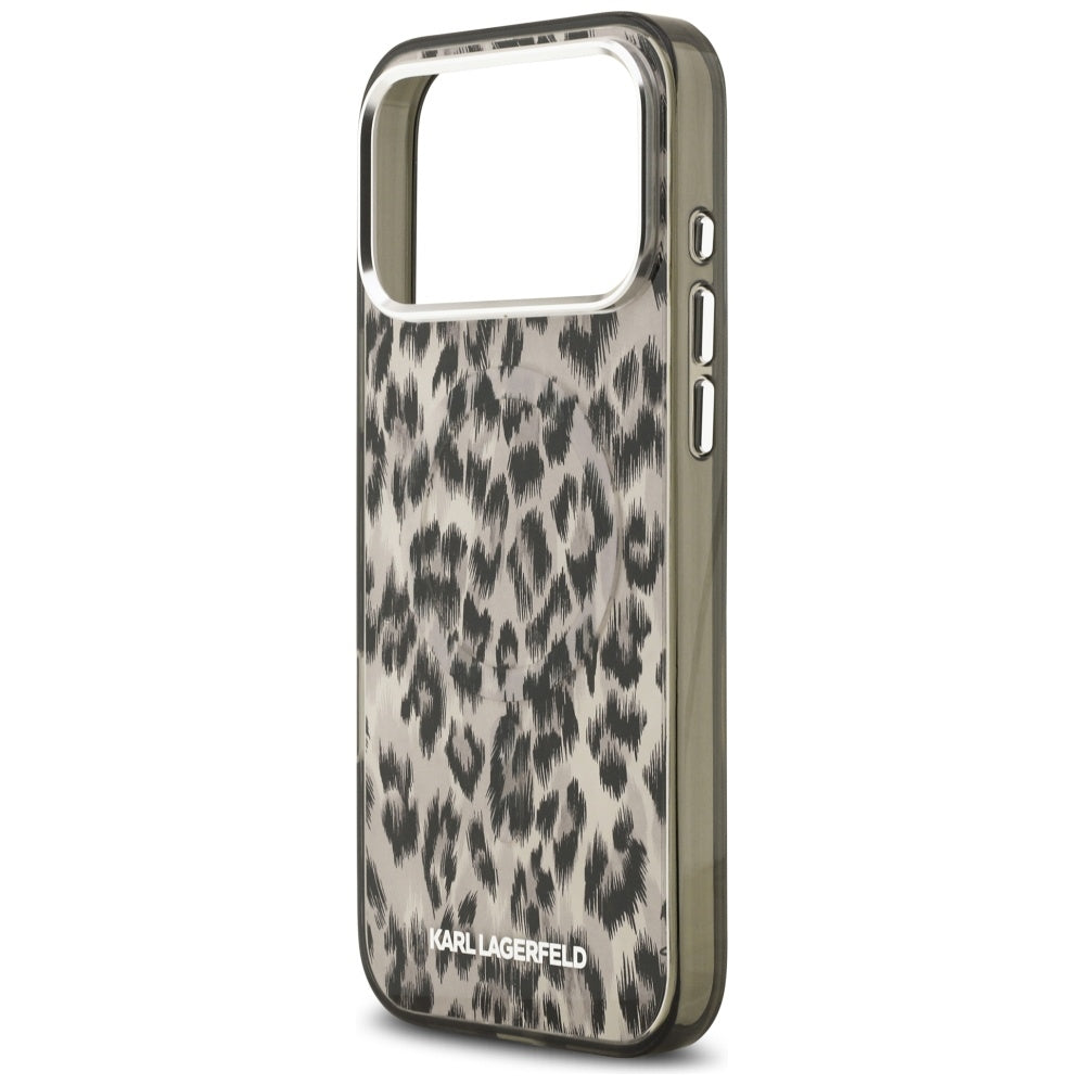 MagSafe Case for Apple iPhone 17 Pro Max, Karl Lagerfeld, IML Leopard Pattern, Brown