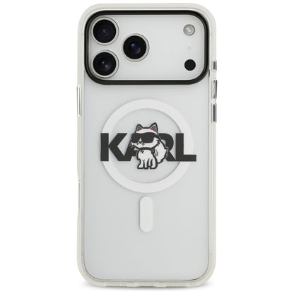 MagSafe Case for Apple iPhone 17 Pro Max, Karl Lagerfeld, IML Sketch Logo Choupette, Transparent