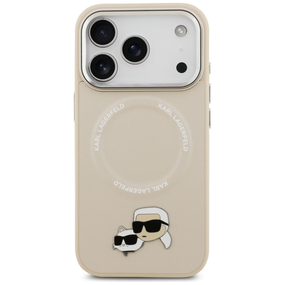 MagSafe Case for Apple iPhone 17 Pro Max, Karl Lagerfeld, Karl & Choupette Pins, Beige