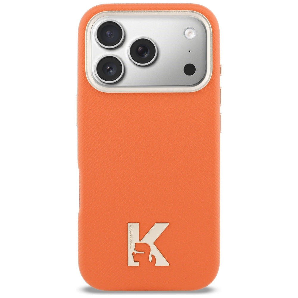 MagSafe Case for Apple iPhone 17 Pro Max, Karl Lagerfeld, Karl Head Logo, Orange