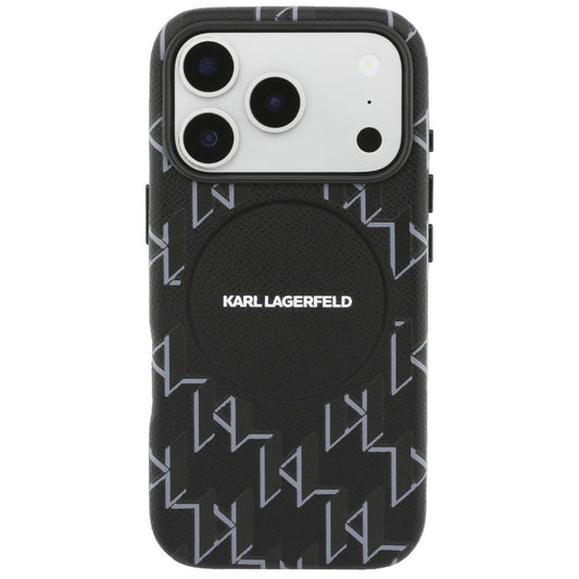 MagSafe Case for Apple iPhone 17 Pro Max, Karl Lagerfeld, KL Monogram Logo, Black