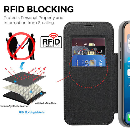 MagSafe Case for Apple iPhone 17 Pro Max, Techsuit, SmartMag Book, Blue