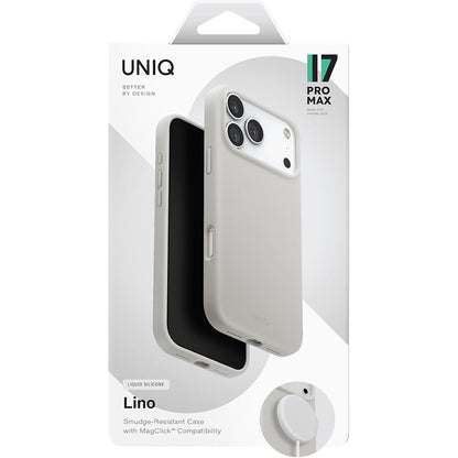 MagSafe Case for Apple iPhone 17 Pro Max, UNIQ, Lino MagClick, Gray