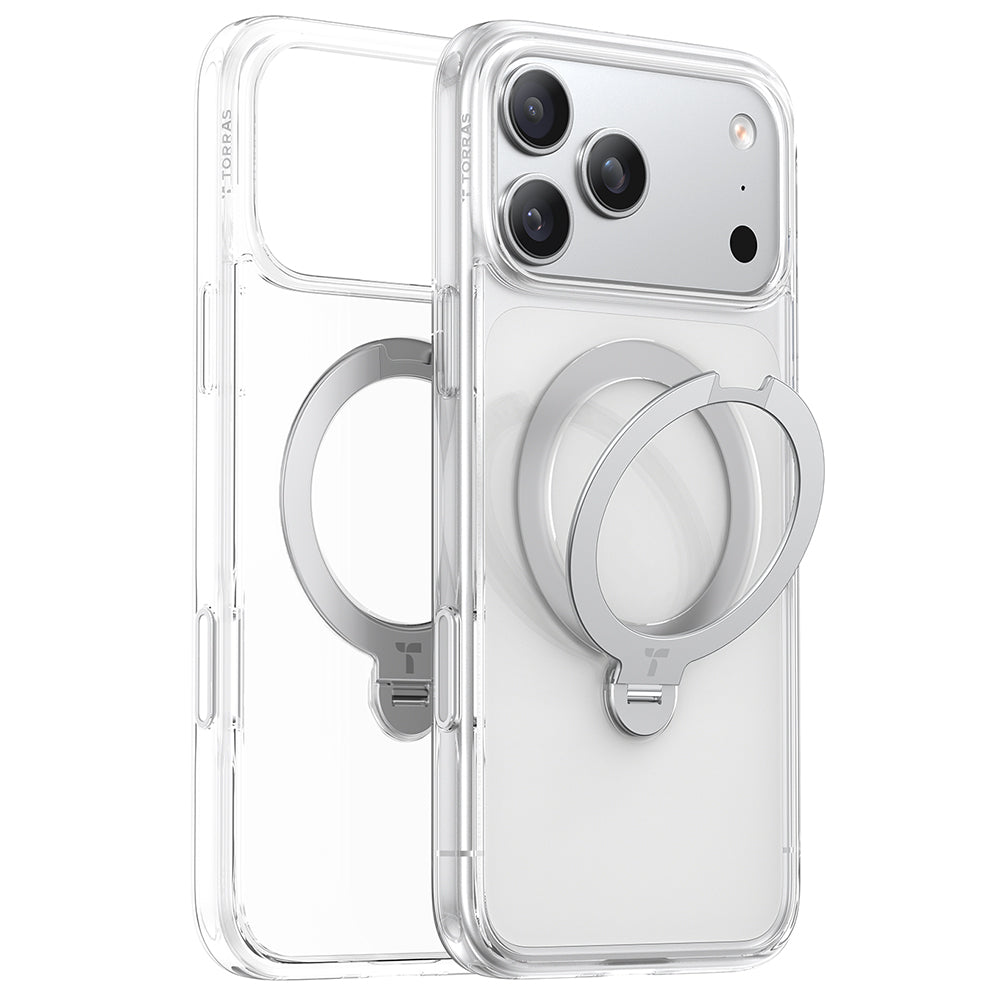 MagSafe Case for Apple iPhone 17 Pro, Torras, Ostand Spin, Transparent
