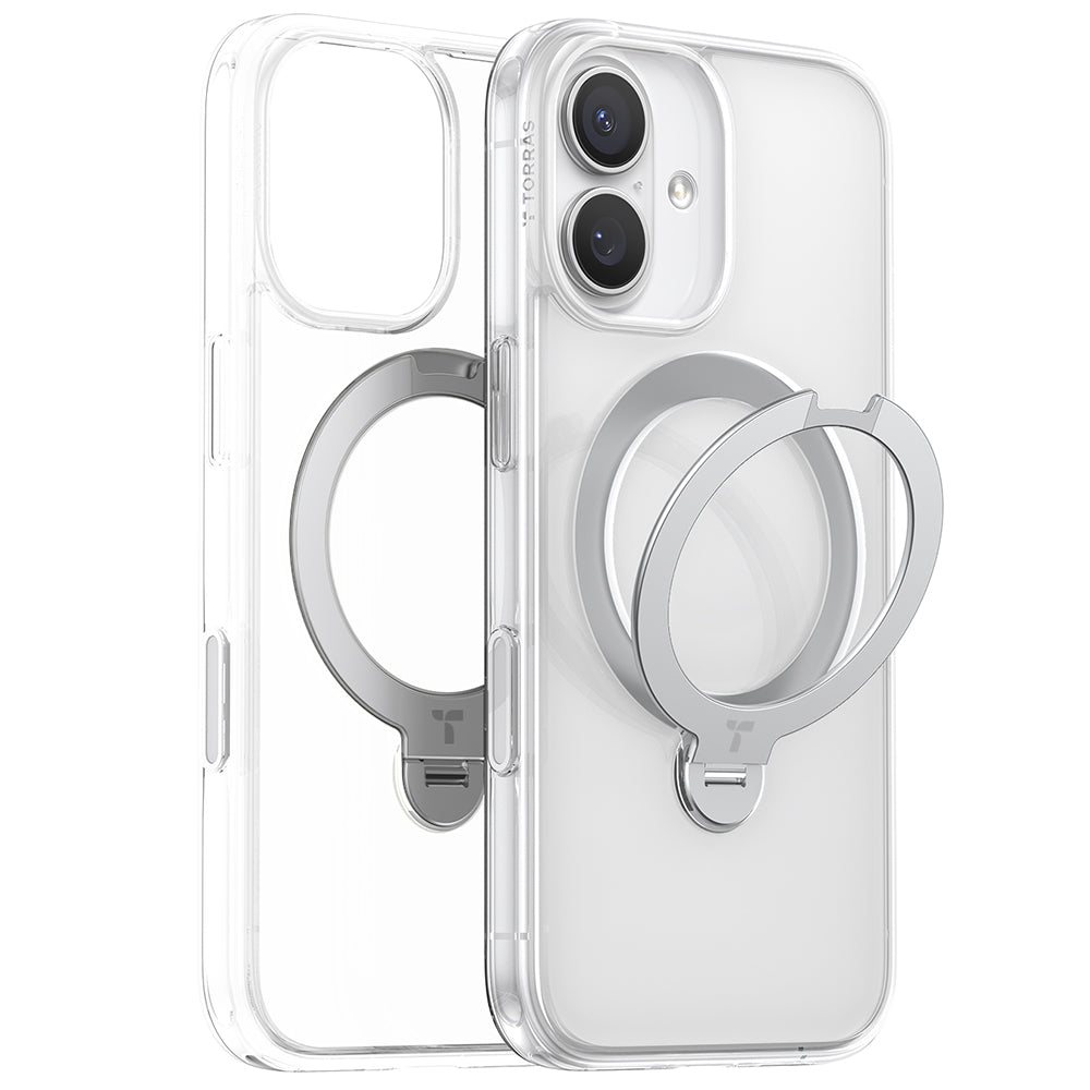 MagSafe Case for Apple iPhone 17, Torras, Ostand Spin, Transparent