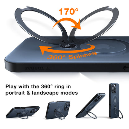 MagSafe Case for Apple iPhone 17, Torras, Ostand Spin, Transparent