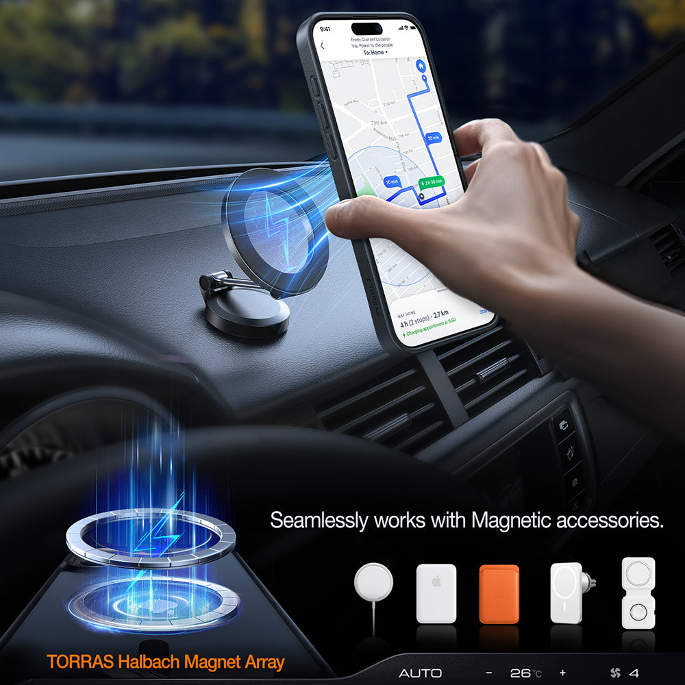 MagSafe Case for Apple iPhone 17, Torras, Pstand, Black