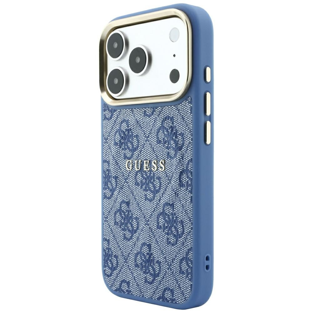MagSafe Case for Apple iPhone 18 Pro / 17 Pro, Guess, 4G Embossed Classic, Blue